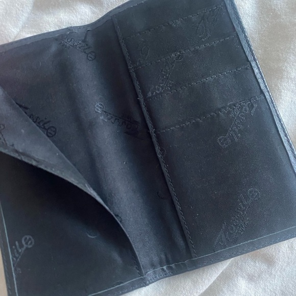 Fossil Black Leather Foldover‎ Card Wallet - Picture 6 of 6